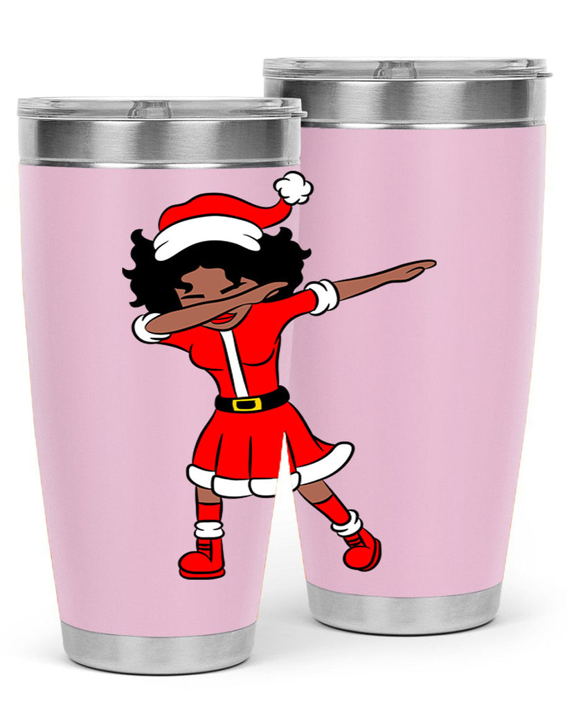 dabbing santa claus afro girl 50#- women-girls- Tumbler