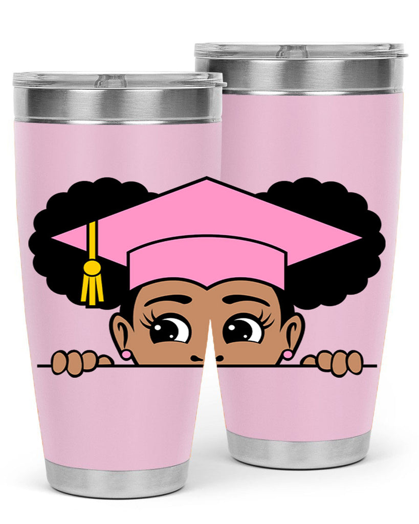 peekaboo afro puffs grad girl 23#- women-girls- Tumbler