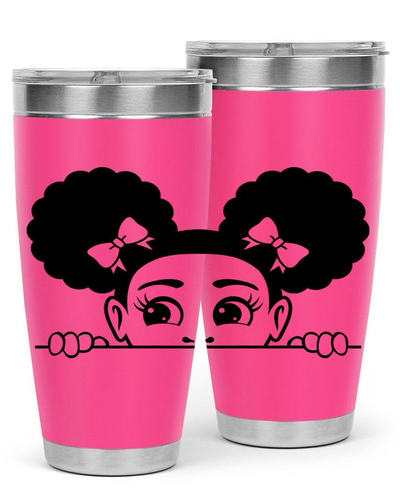 afro puffs girl peekaboo 80#- women-girls- Tumbler