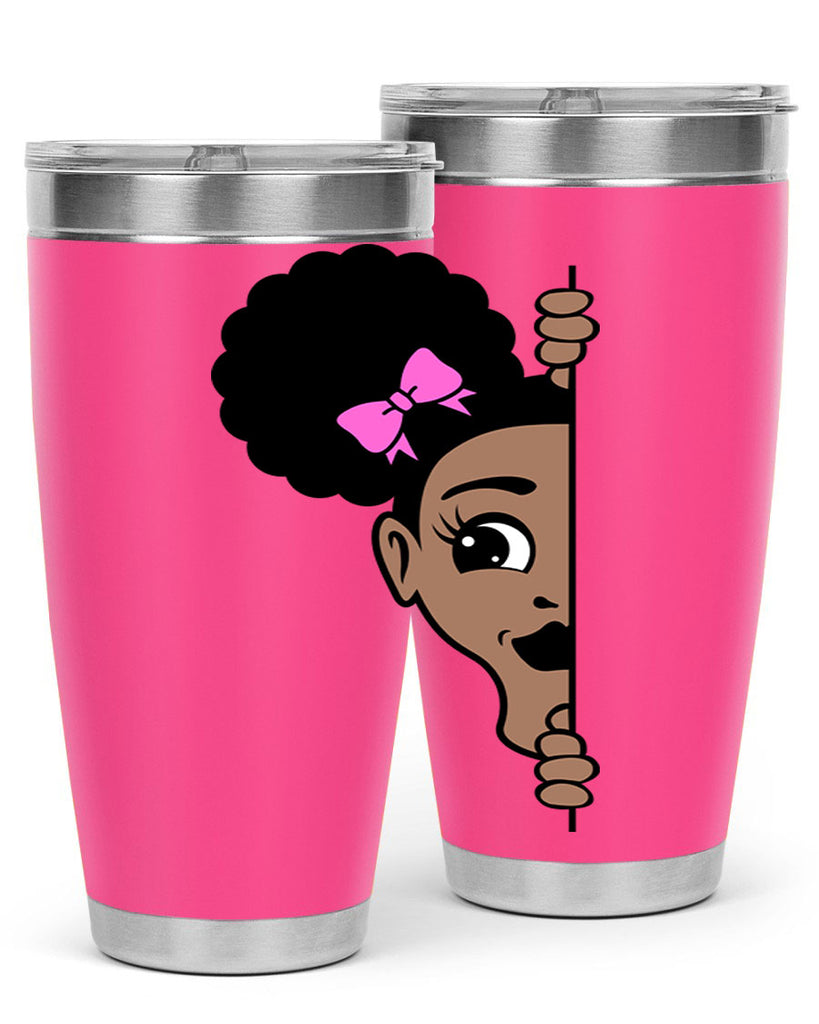 afro puffs girl peekaboo 83#- women-girls- Tumbler