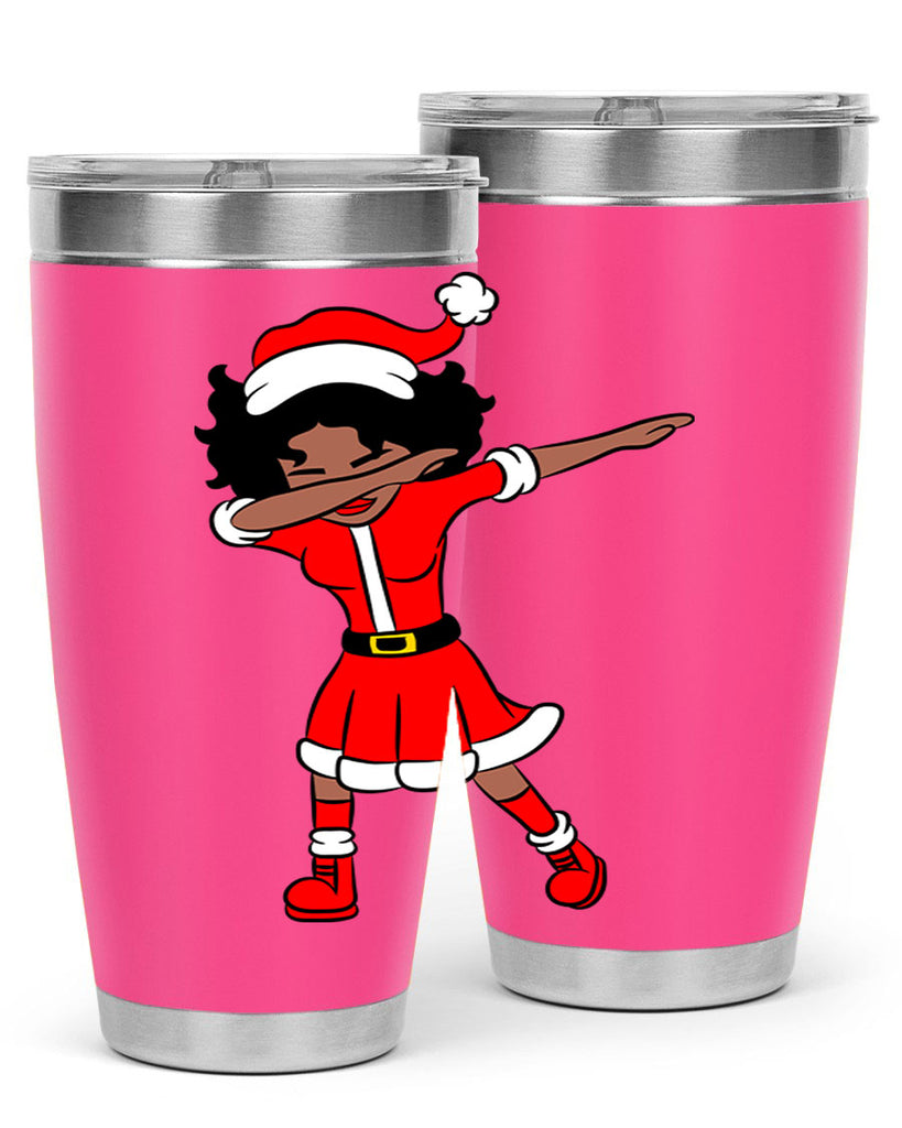 dabbing santa claus afro girl 50#- women-girls- Tumbler