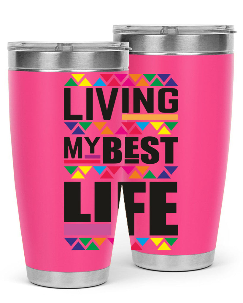 living my best life- black words phrases- Cotton Tank