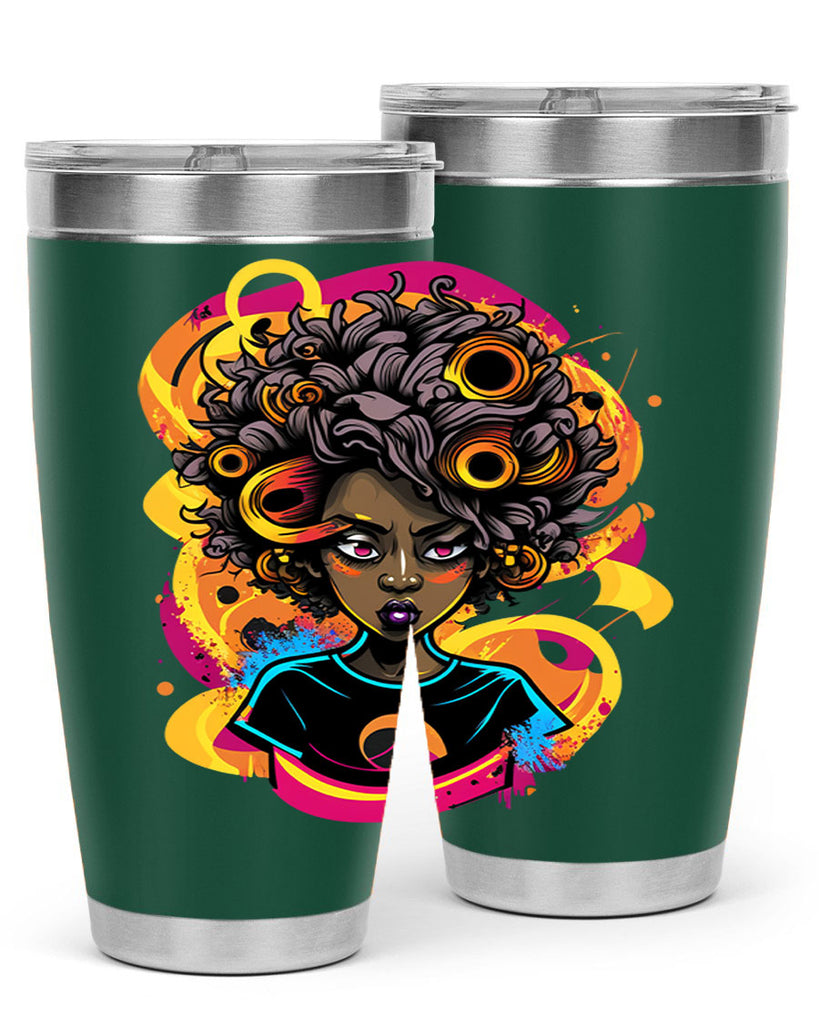 Sparkling Black Girl Design 6#- women-girls- Tumbler