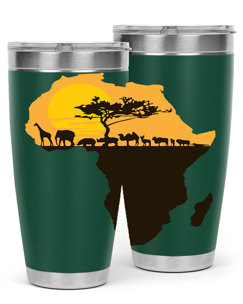 africa with animals- black words phrases- Cotton Tank