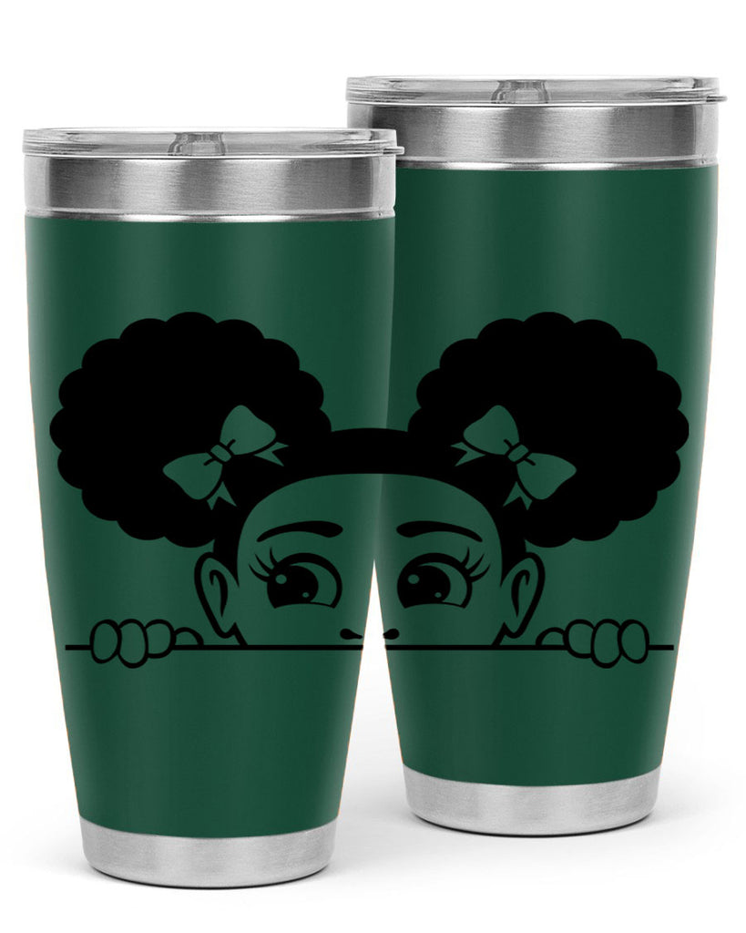 afro puffs girl peekaboo 80#- women-girls- Tumbler