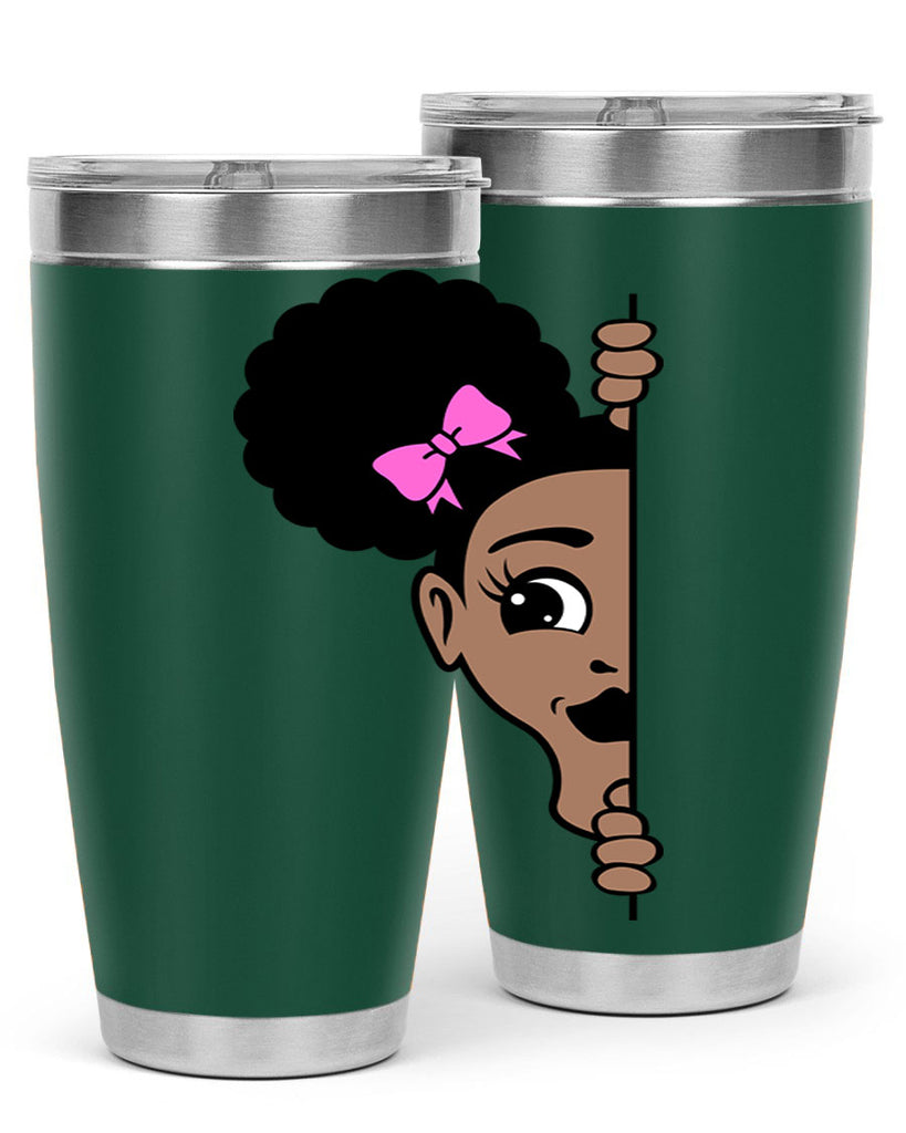 afro puffs girl peekaboo 83#- women-girls- Tumbler