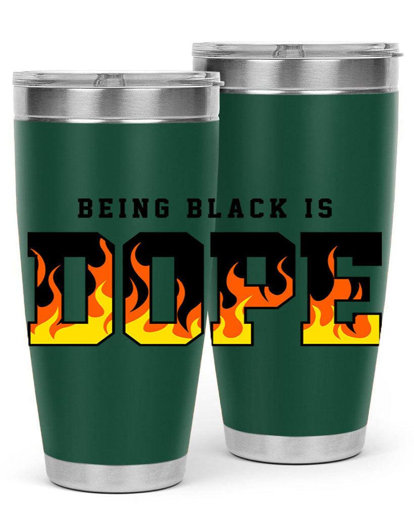 being black is dope flames 256#- black words phrases- Cotton Tank