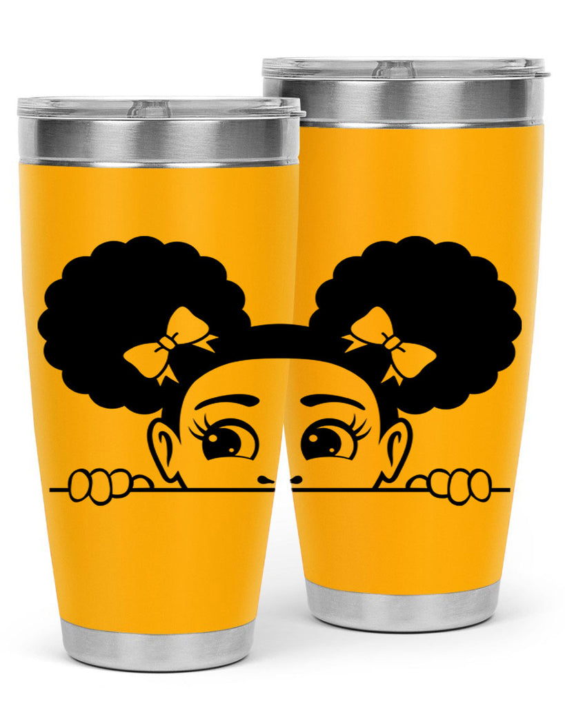afro puffs girl peekaboo 80#- women-girls- Tumbler
