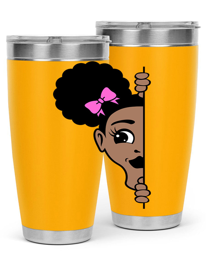 afro puffs girl peekaboo 83#- women-girls- Tumbler