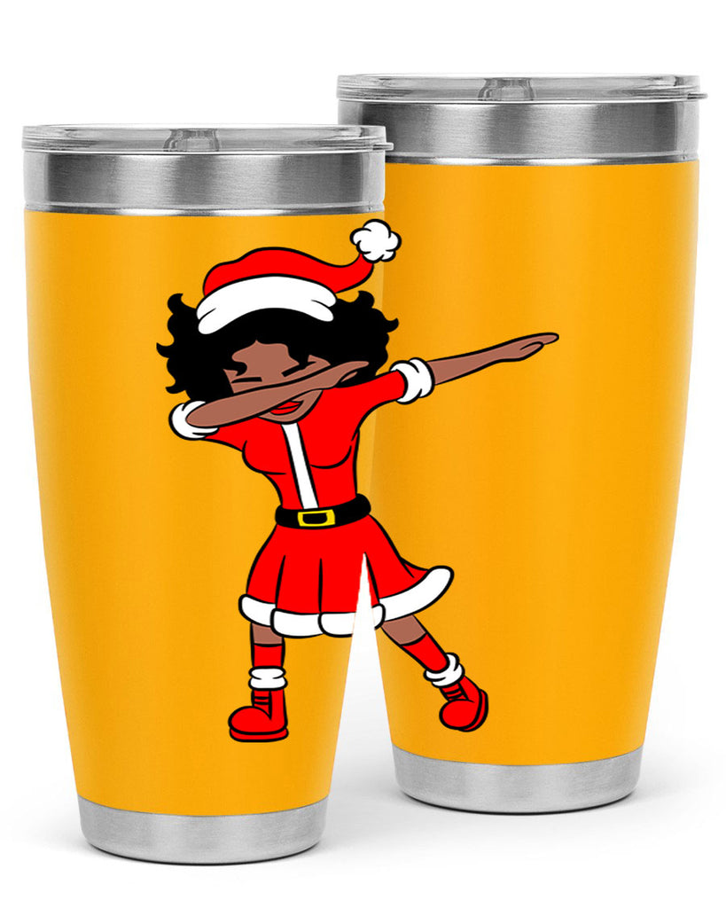 dabbing santa claus afro girl 50#- women-girls- Tumbler