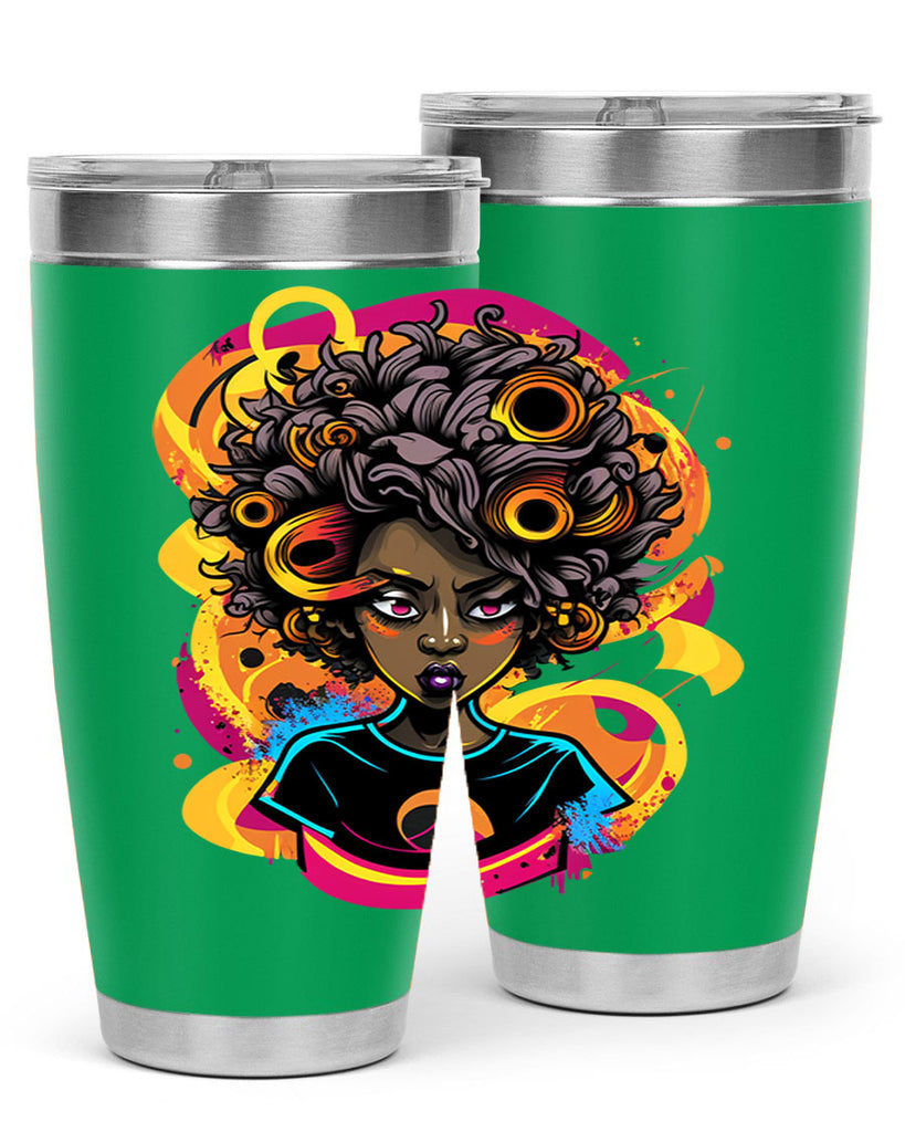 Sparkling Black Girl Design 6#- women-girls- Tumbler