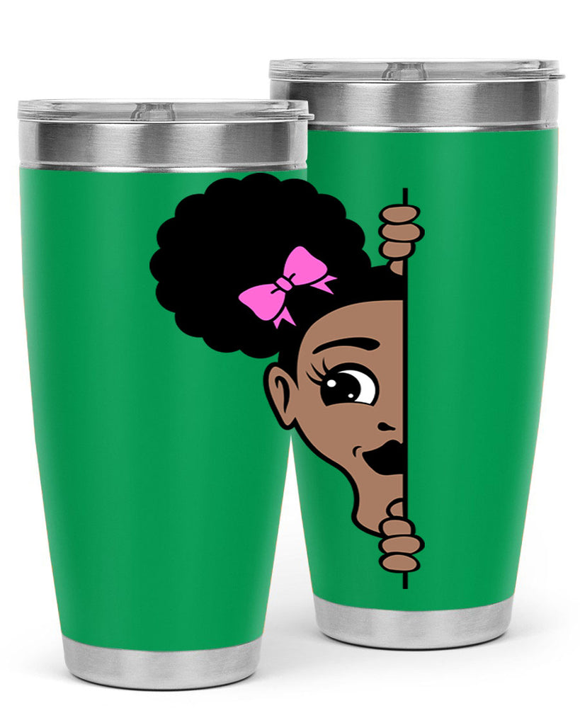 afro puffs girl peekaboo 83#- women-girls- Tumbler