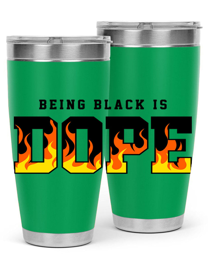 being black is dope flames 256#- black words phrases- Cotton Tank