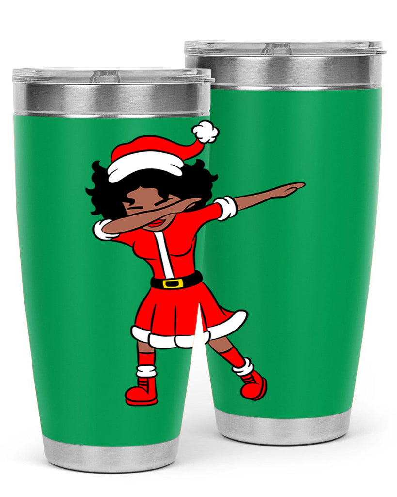 dabbing santa claus afro girl 50#- women-girls- Tumbler