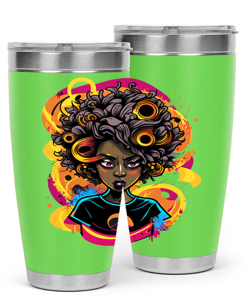 Sparkling Black Girl Design 6#- women-girls- Tumbler