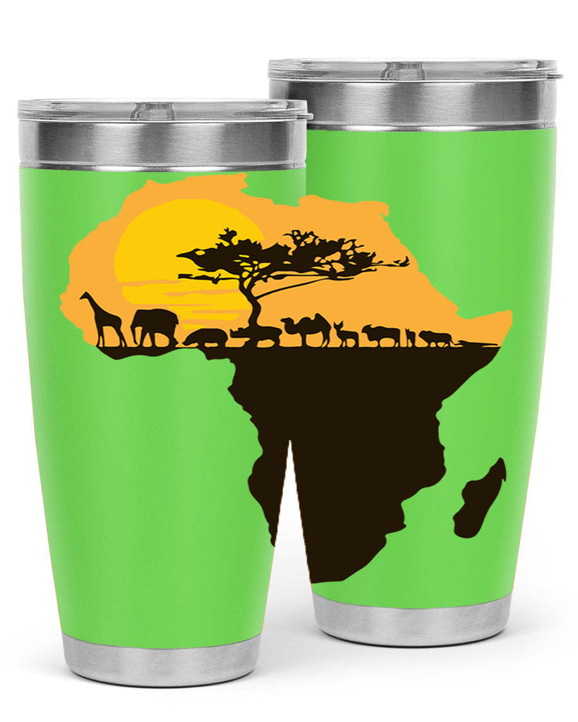 africa with animals- black words phrases- Cotton Tank