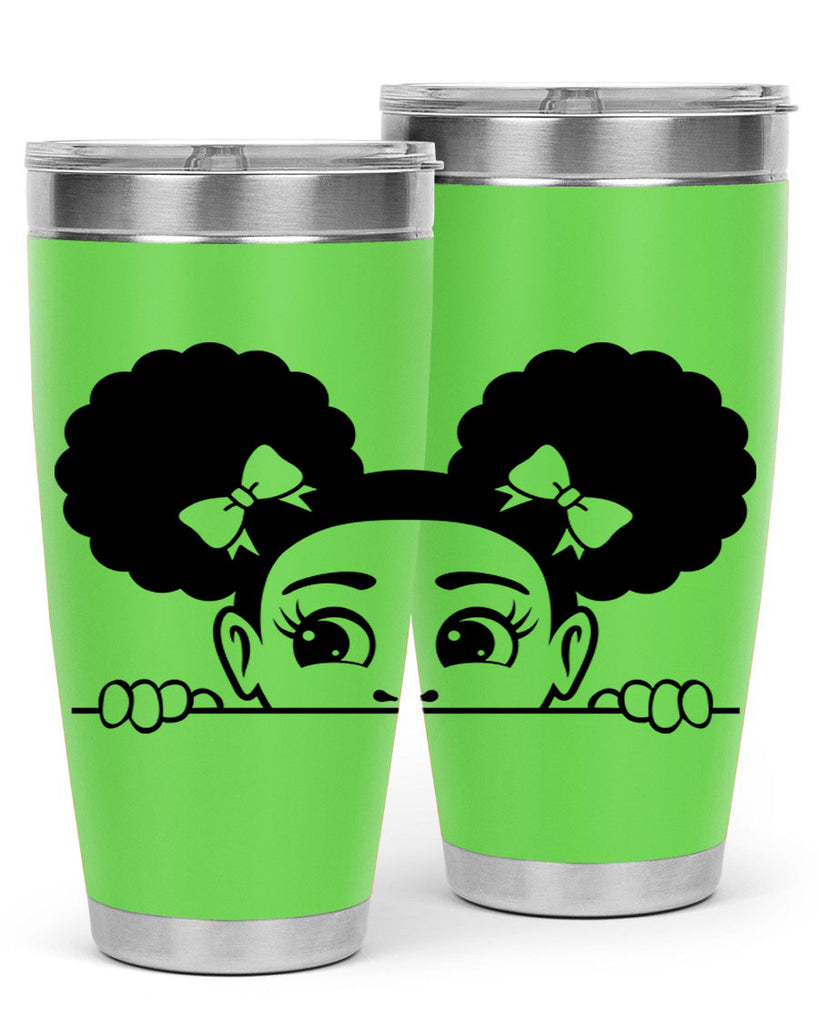 afro puffs girl peekaboo 80#- women-girls- Tumbler
