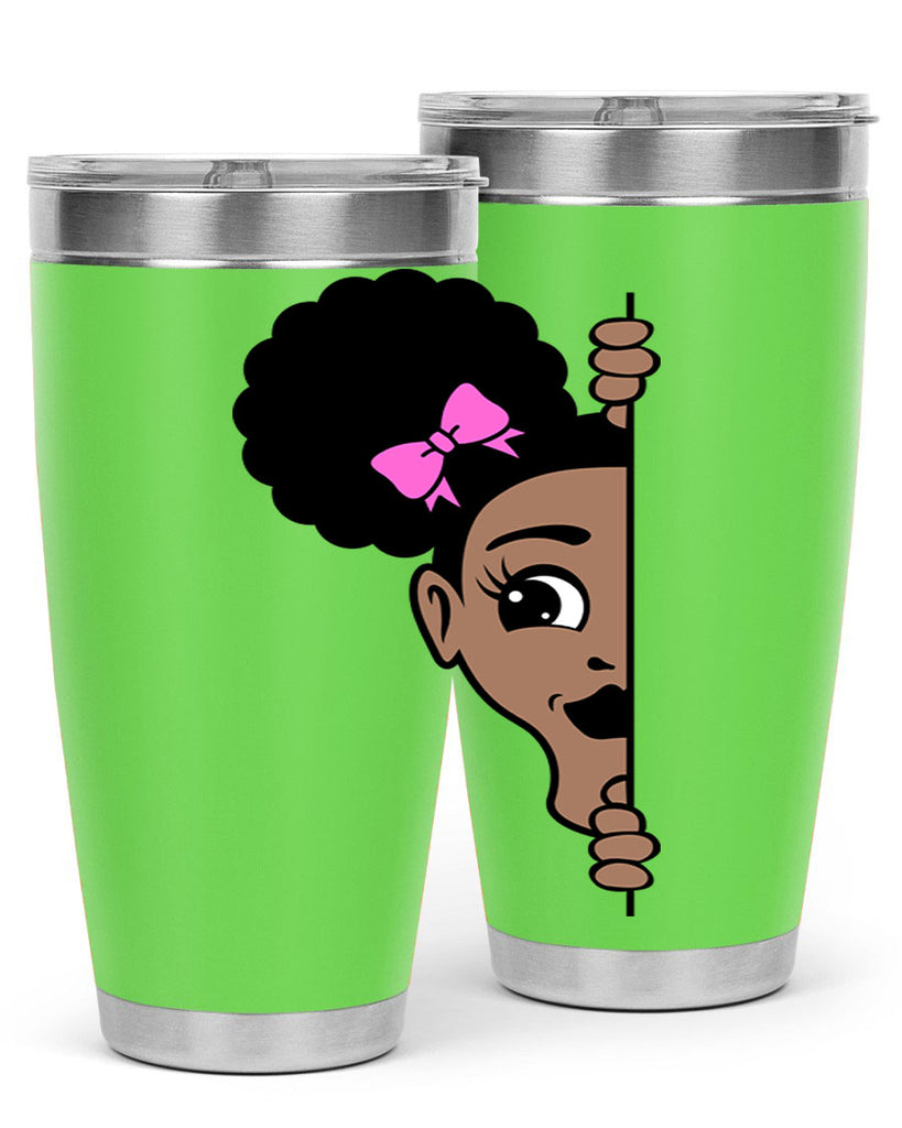 afro puffs girl peekaboo 83#- women-girls- Tumbler