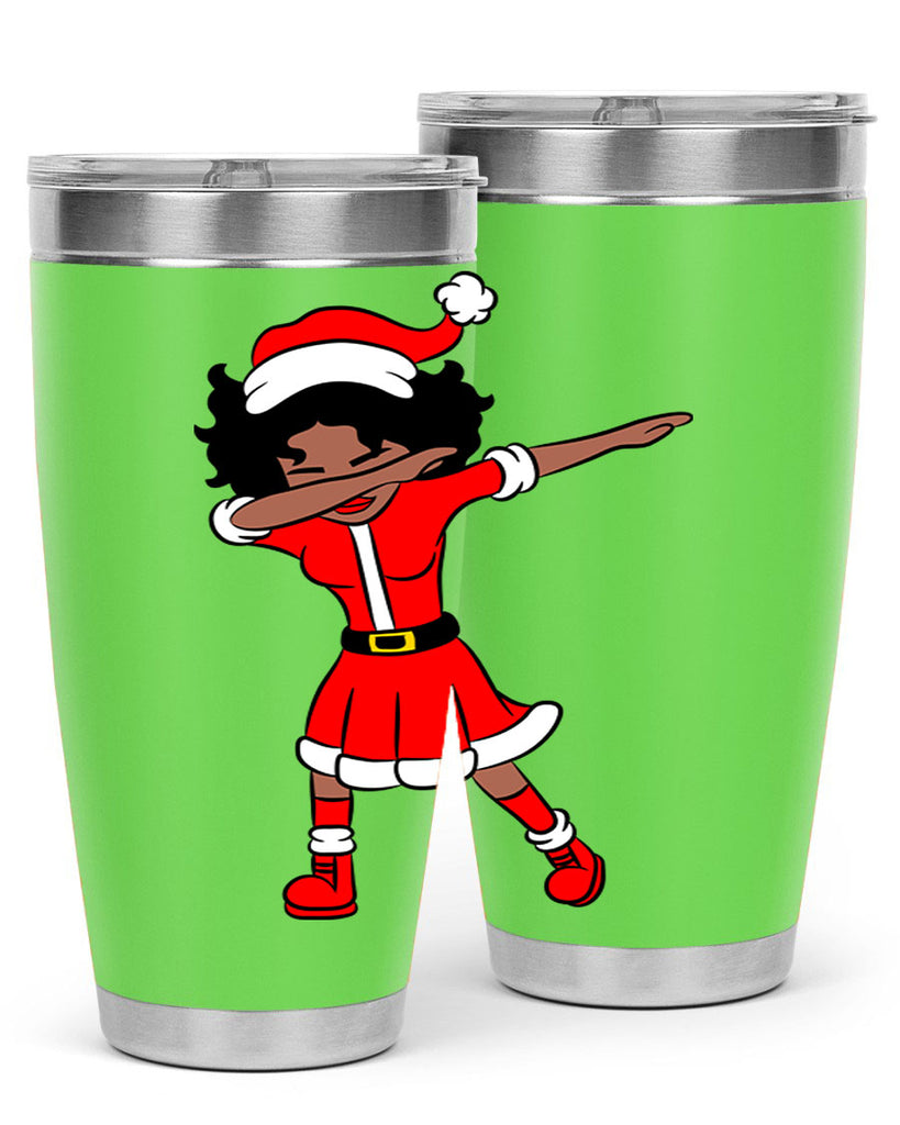 dabbing santa claus afro girl 50#- women-girls- Tumbler