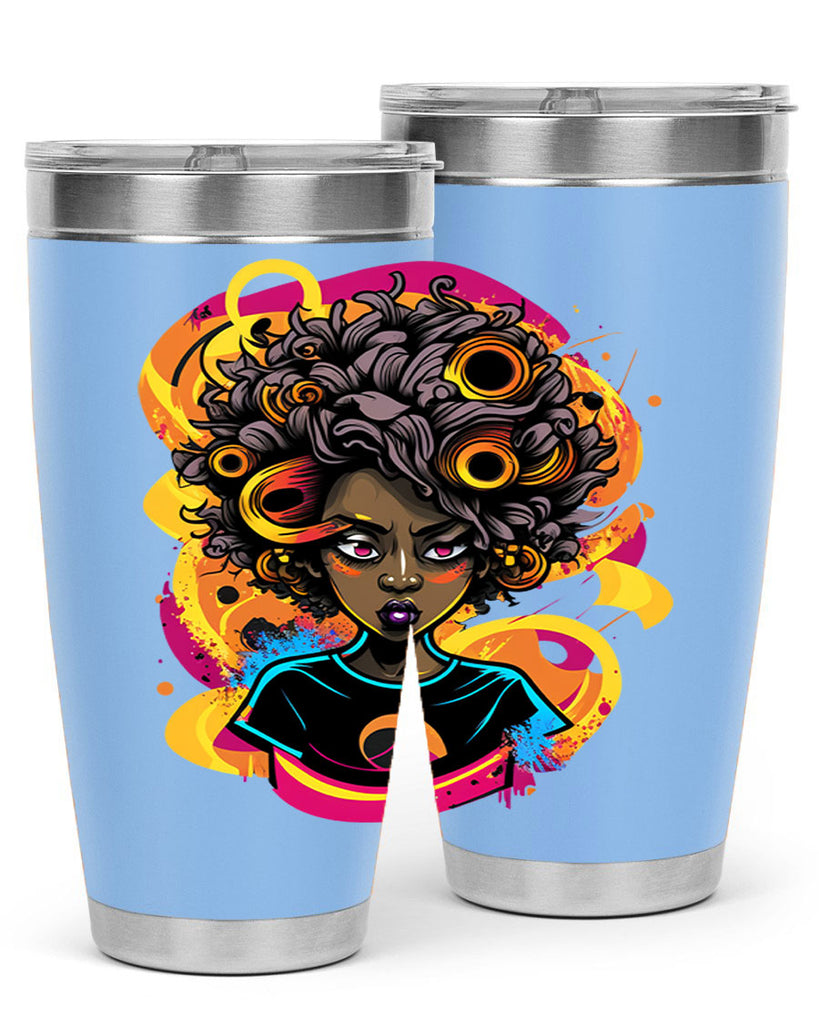 Sparkling Black Girl Design 6#- women-girls- Tumbler