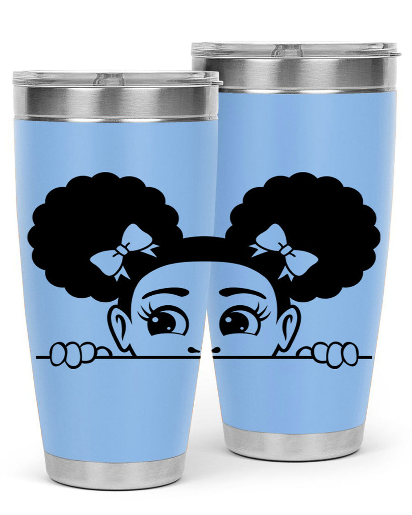 afro puffs girl peekaboo 80#- women-girls- Tumbler