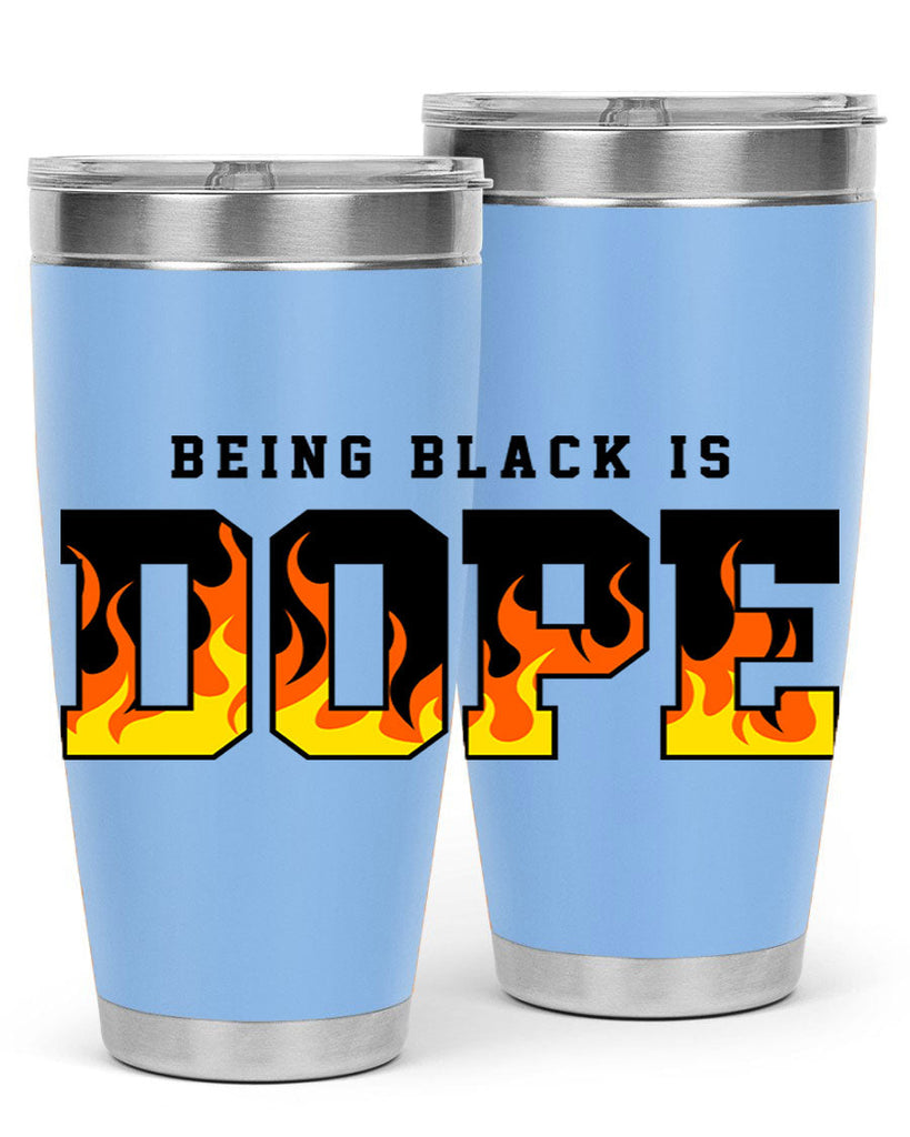 being black is dope flames 256#- black words phrases- Cotton Tank