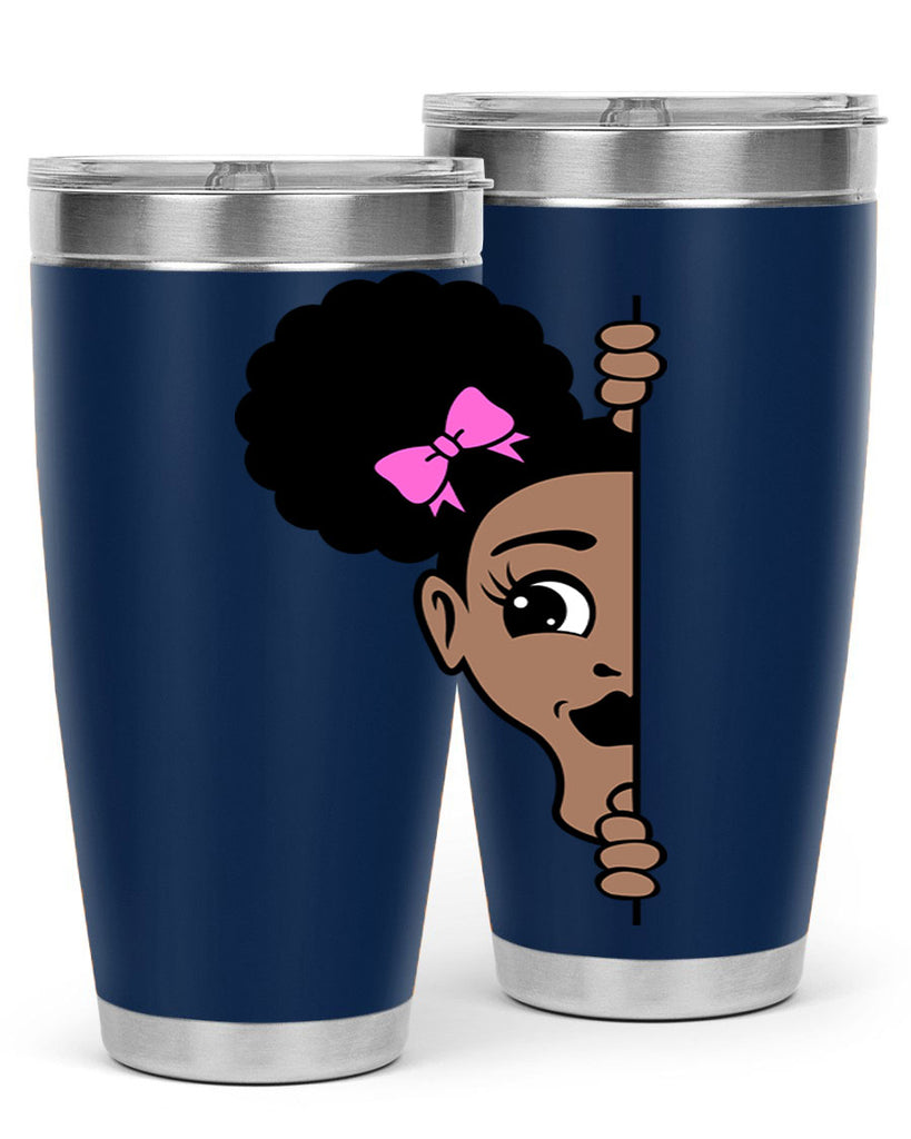 afro puffs girl peekaboo 83#- women-girls- Tumbler