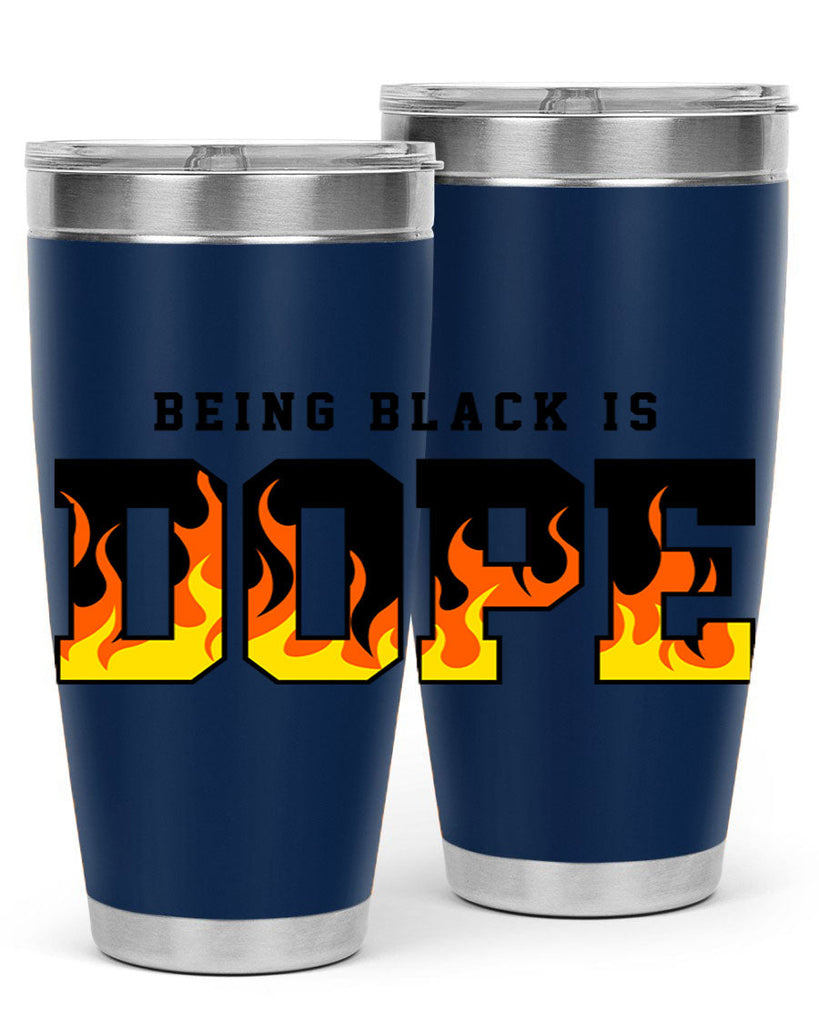 being black is dope flames 256#- black words phrases- Cotton Tank