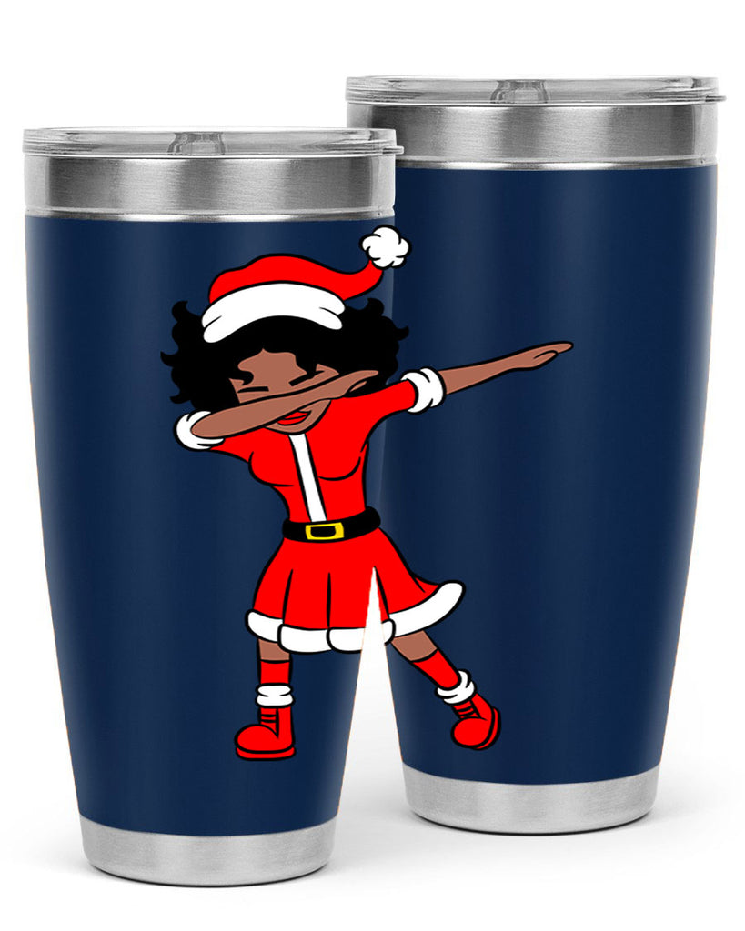 dabbing santa claus afro girl 50#- women-girls- Tumbler