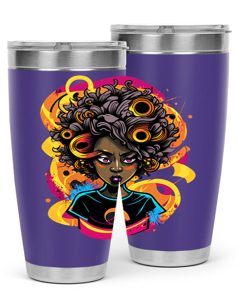 Sparkling Black Girl Design 6#- women-girls- Tumbler