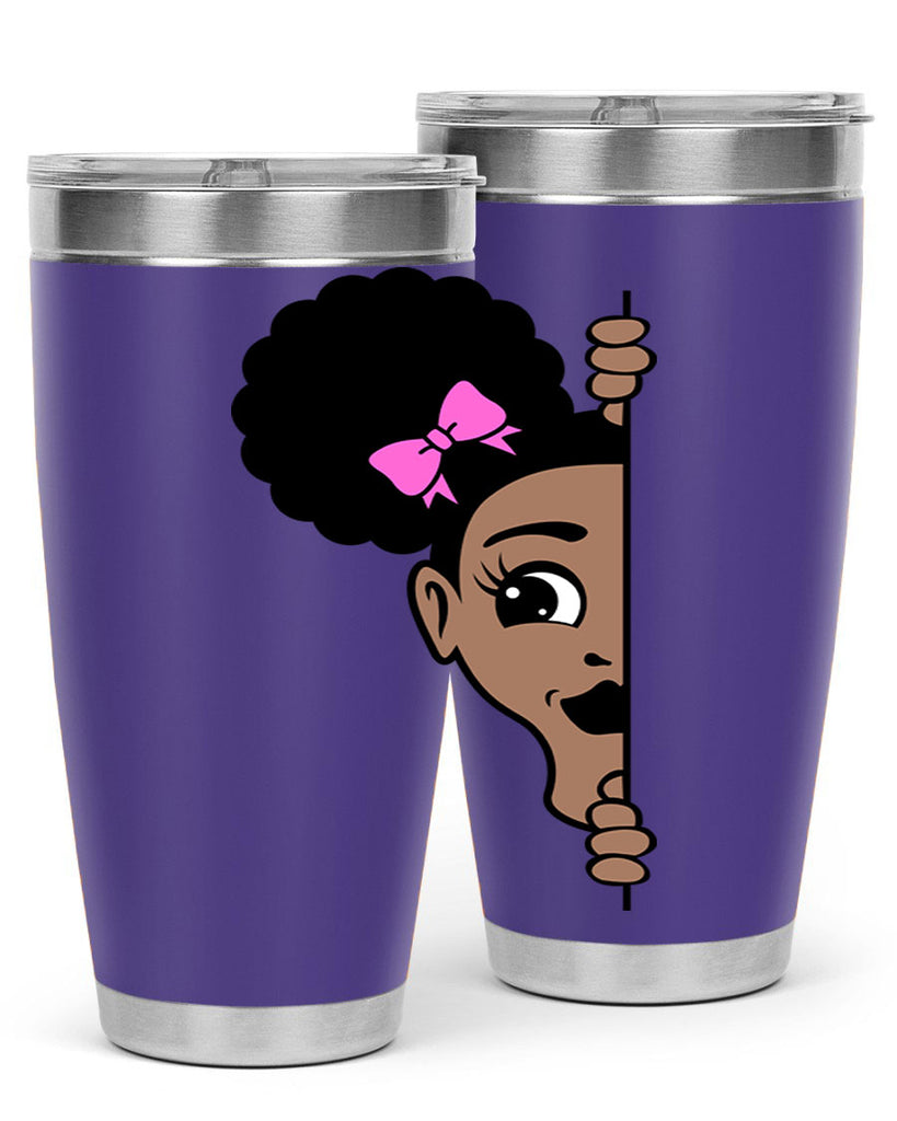 afro puffs girl peekaboo 83#- women-girls- Tumbler