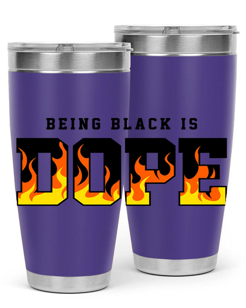 being black is dope flames 256#- black words phrases- Cotton Tank