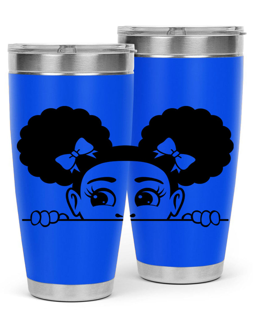 afro puffs girl peekaboo 80#- women-girls- Tumbler