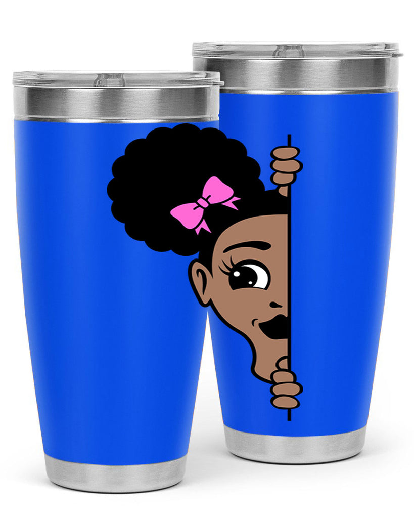 afro puffs girl peekaboo 83#- women-girls- Tumbler