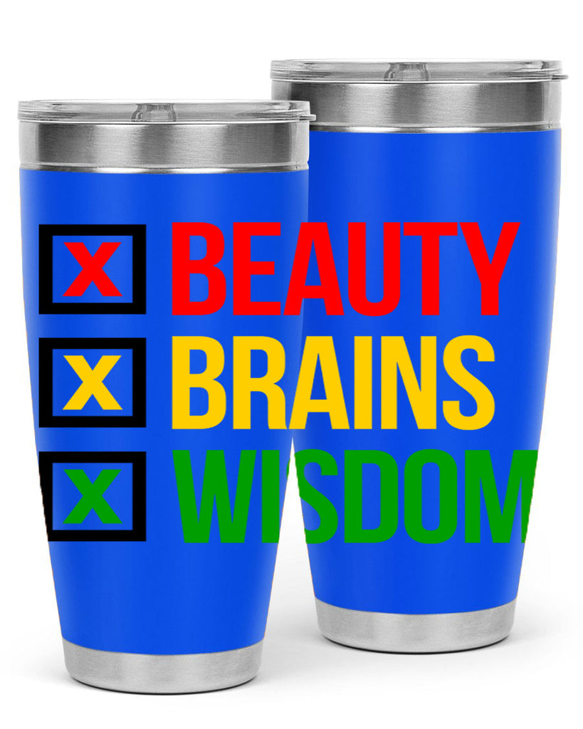 beauty brains wisdom 262#- black words phrases- Cotton Tank