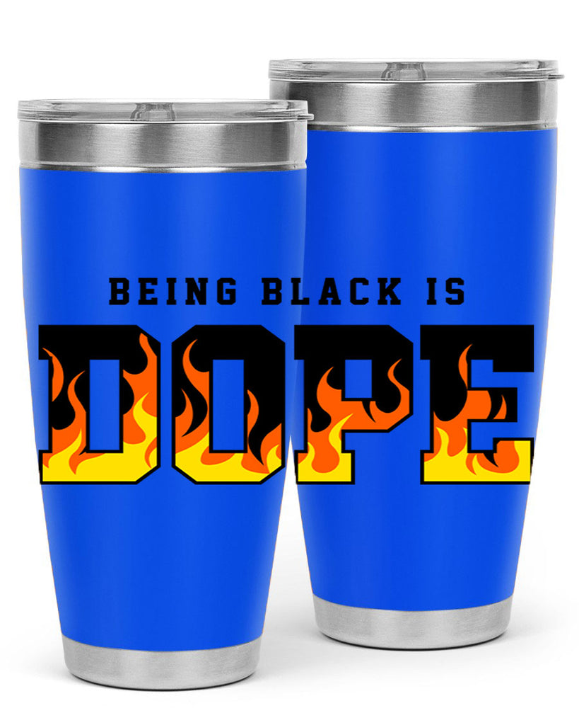 being black is dope flames 256#- black words phrases- Cotton Tank