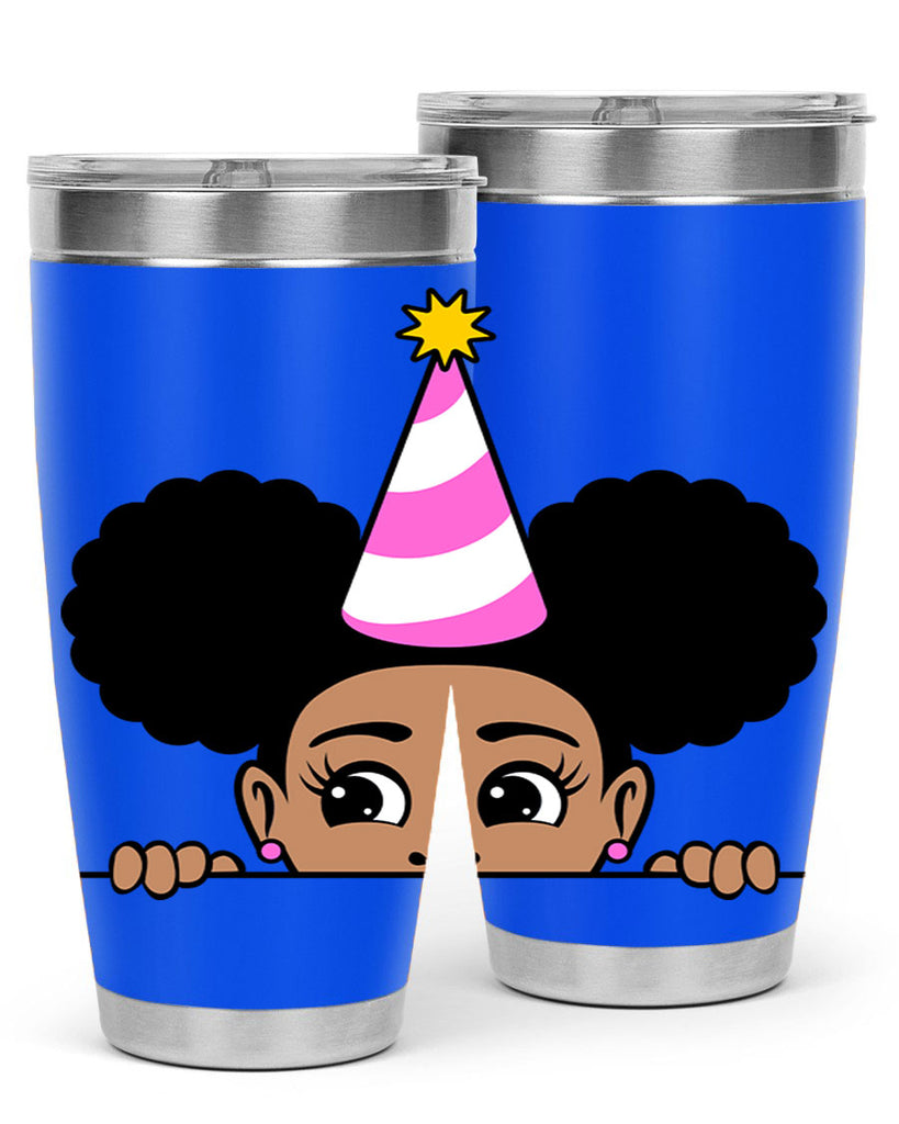 peekaboo afro puffs birthday girl 24#- women-girls- Tumbler
