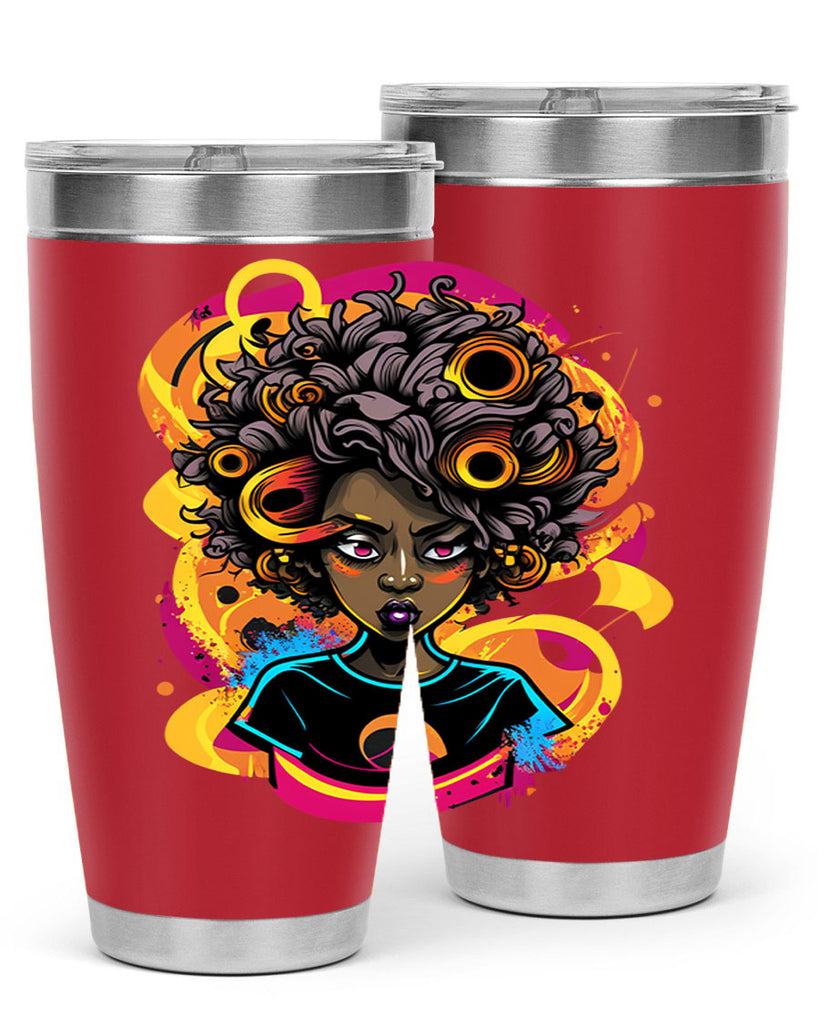Sparkling Black Girl Design 6#- women-girls- Tumbler