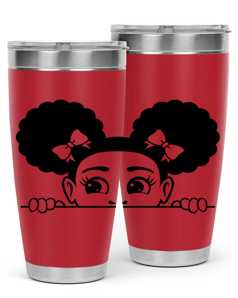 afro puffs girl peekaboo 80#- women-girls- Tumbler
