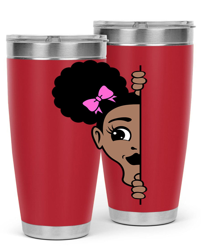 afro puffs girl peekaboo 83#- women-girls- Tumbler
