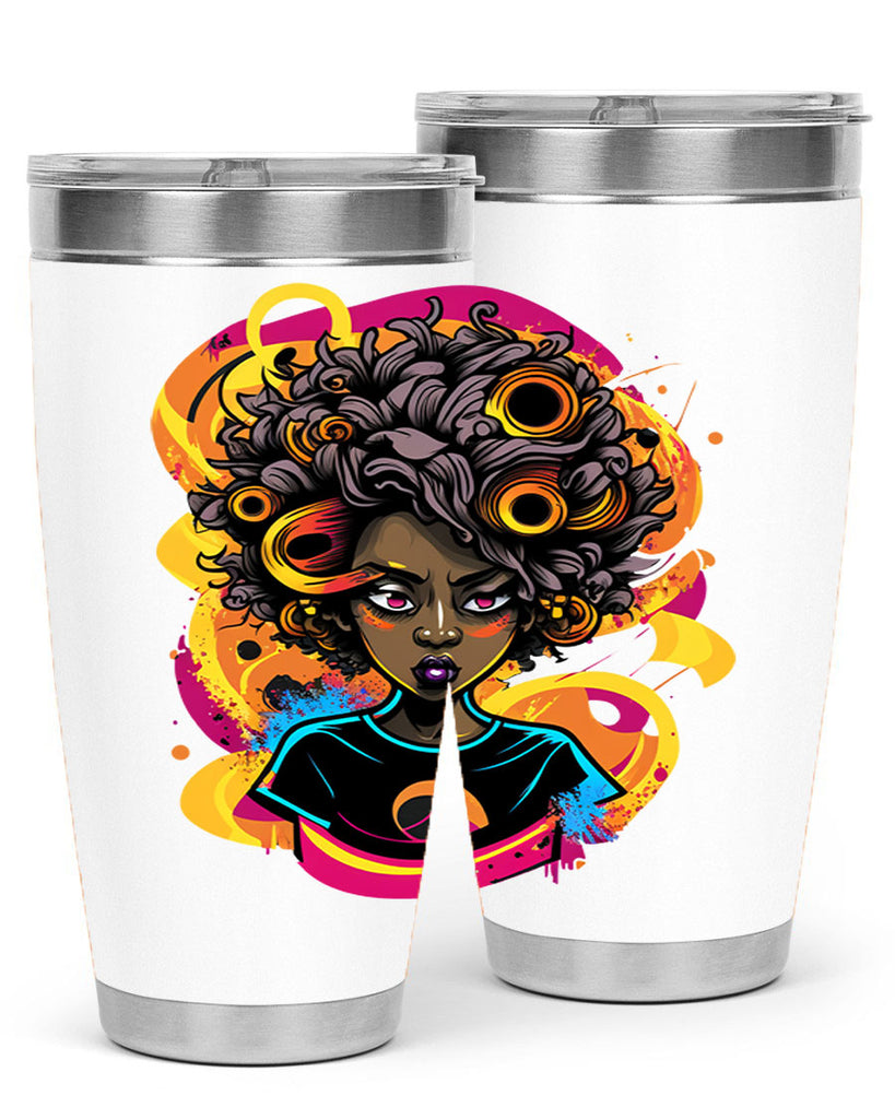 Sparkling Black Girl Design 6#- women-girls- Tumbler