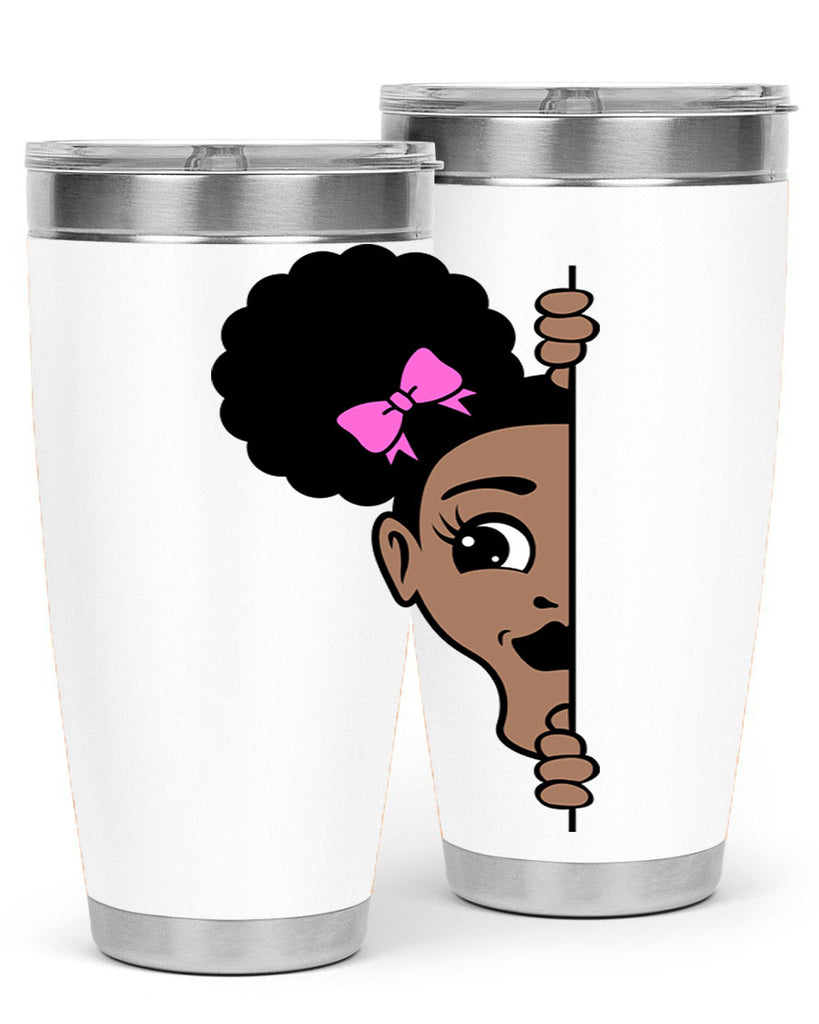 afro puffs girl peekaboo 83#- women-girls- Tumbler