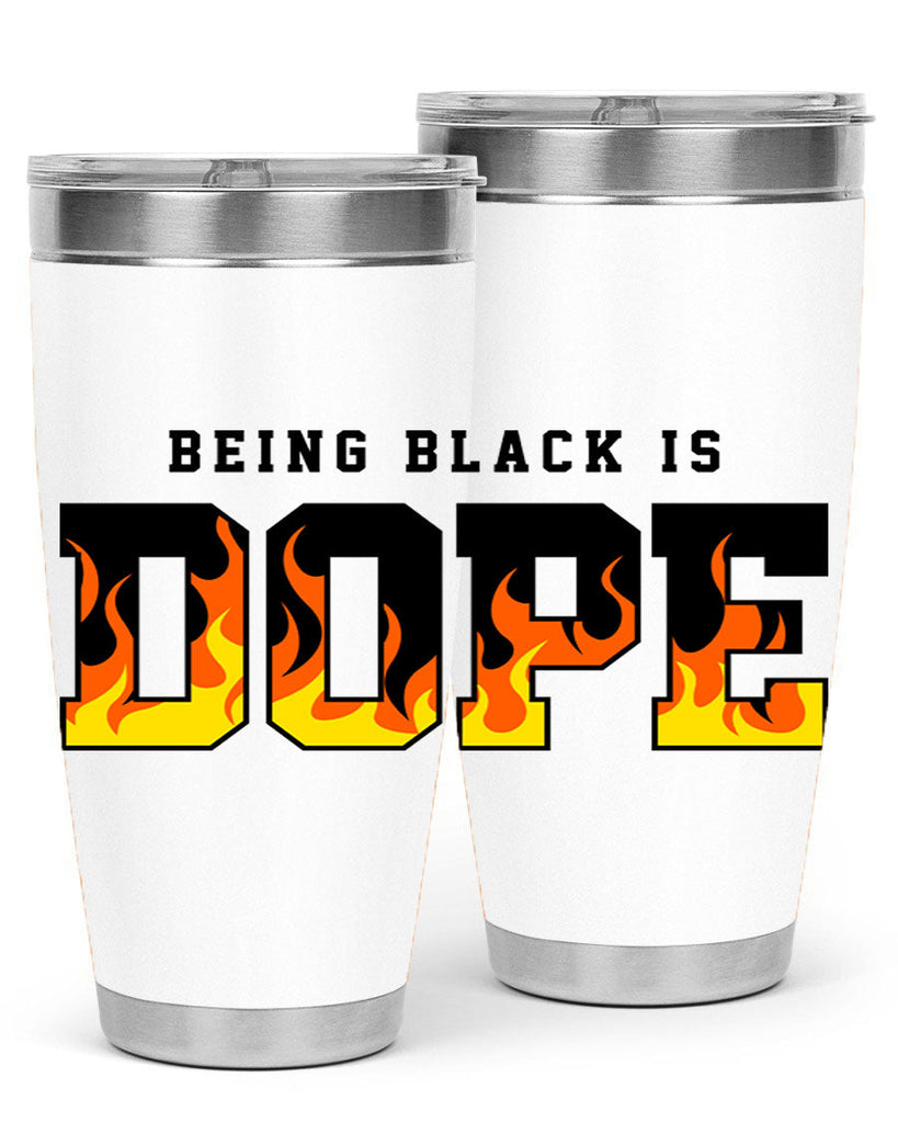 being black is dope flames 256#- black words phrases- Cotton Tank