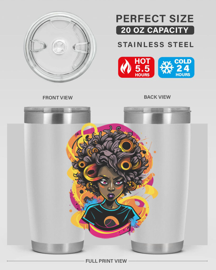 Sparkling Black Girl Design 6#- women-girls- Tumbler