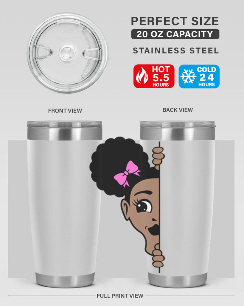 afro puffs girl peekaboo 83#- women-girls- Tumbler
