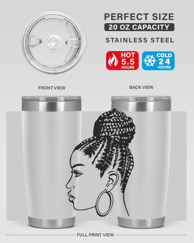 black woman with braids 7#- women-girls- Tumbler