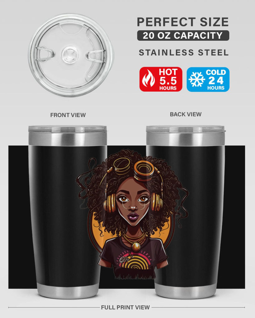 Sparkling Black Girl Design 5#- women-girls- Tumbler