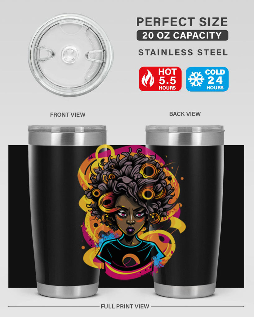 Sparkling Black Girl Design 6#- women-girls- Tumbler