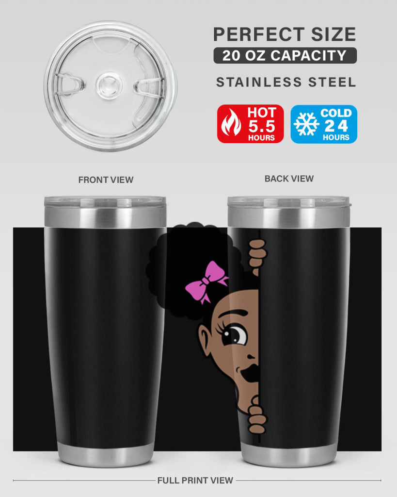 afro puffs girl peekaboo 83#- women-girls- Tumbler
