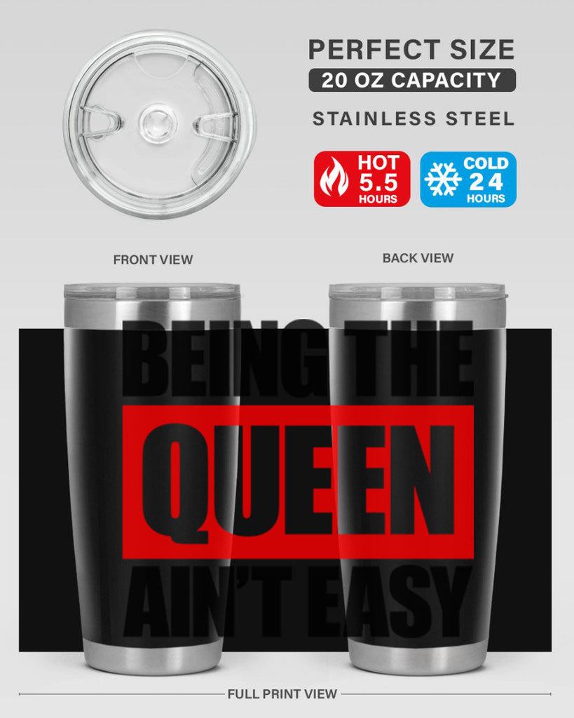 being the queen aint easy 255#- black words phrases- Cotton Tank